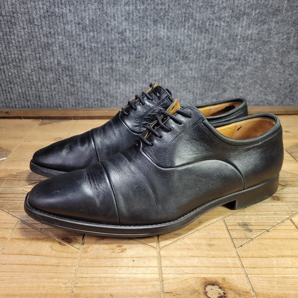 MAGNANNI Federico Black Leather CapToe Oxford Dress Shoes‎ Men's Size 9D Spain
